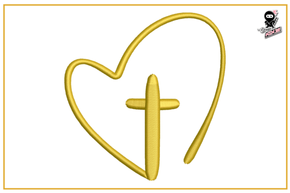A Heartfelt Cross Embroidery Design for Personalized Gifts