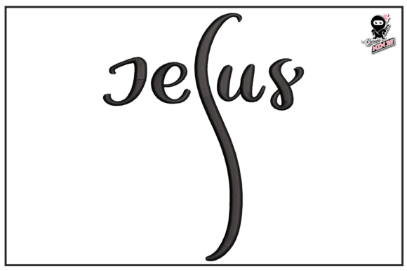 A Quiet Reflection: The Jesus Christian Cross Embroidery Design