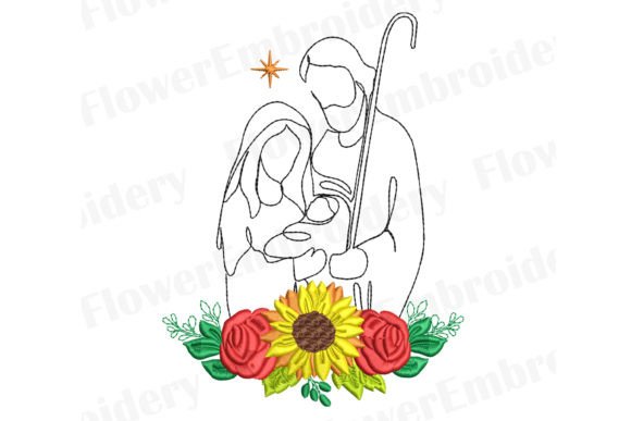 Charming Jesus Baby Christmas Embroidery