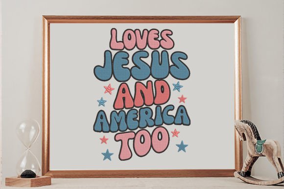 Charming Love Jesus and America Too Design