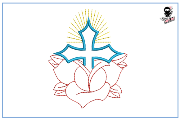 Christian Cross with Lily: A Touch of Elegance