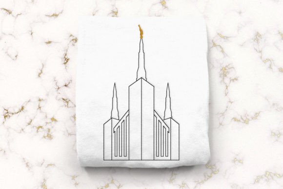 Elegant LDS Portland Oregon Temple Linework