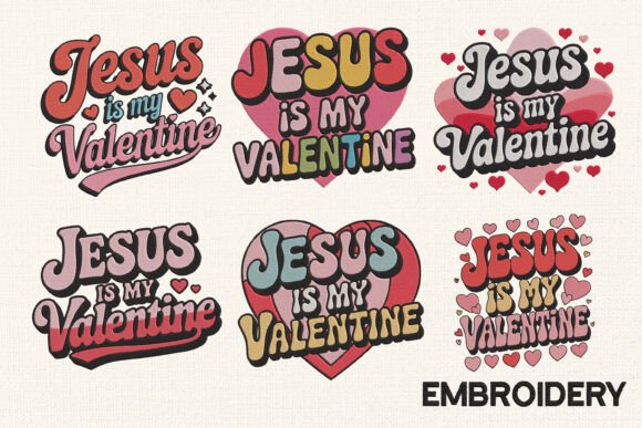 Jesus Valentine Collection: A Charming Embroidery Design