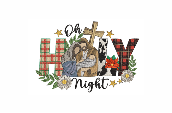 Oh Holy Night: A Charming Embroidery Design for Gifts